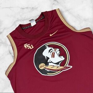 Nike Florida State Seminoles FSU Basketball Jersey Men's Size L Burgundy Gold